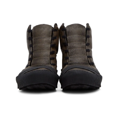 Shop Boris Bidjan Saberi Taupe Bamba 1 Sneakers In Dark Grey