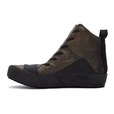 Shop Boris Bidjan Saberi Taupe Bamba 1 Sneakers In Dark Grey