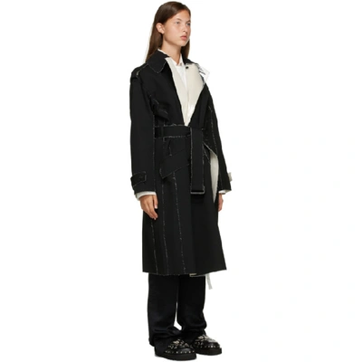 Shop Toga Black Wool Trench Coat In 26 Black