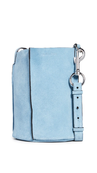 Shop Acne Studios Suede Market Bucket Bag In Aqua Blue