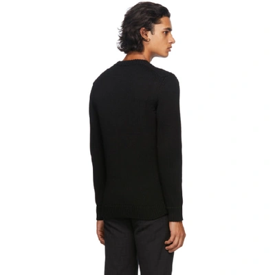 Shop Fendi Black Logo Wool Sweater In F0qa1 Black