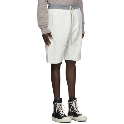Shop Rick Owens Drkshdw Off-white And Grey Pusher Shorts In 178 Grey