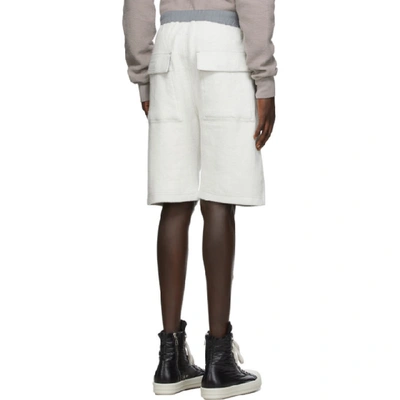 Shop Rick Owens Drkshdw Off-white And Grey Pusher Shorts In 178 Grey