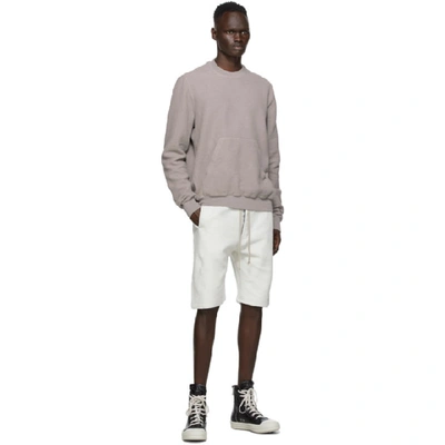 Shop Rick Owens Drkshdw Off-white And Grey Pusher Shorts In 178 Grey