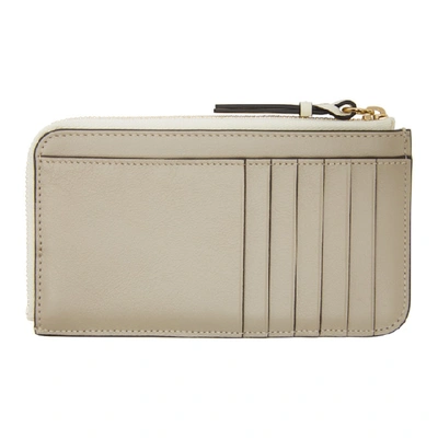 Shop Chloé Chloe Grey And Taupe Walden Zip Card Holder In 089 Pastelg