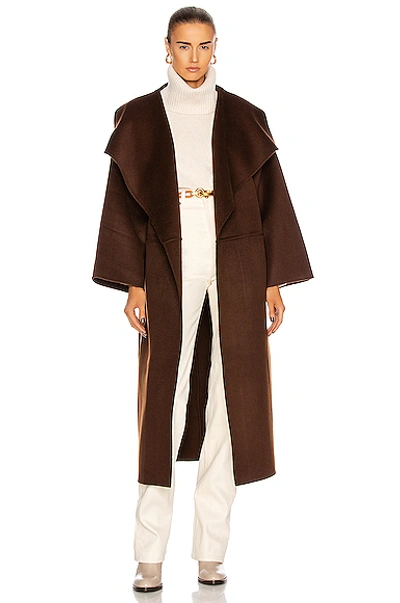 Shop Totême Annecy Coat In Dark Brown
