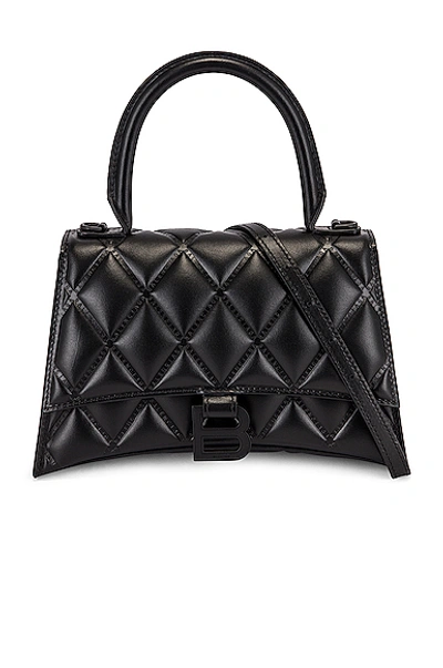 Shop Balenciaga Small Hourglass Top Handle Bag In Black