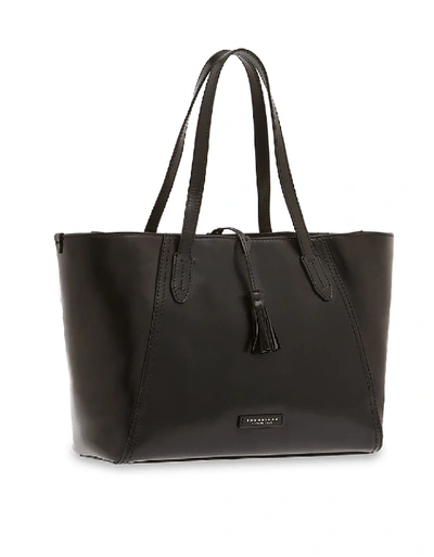 Shop The Bridge Designer Handbags Florentin Genuine Leather Tote Bag In Noir