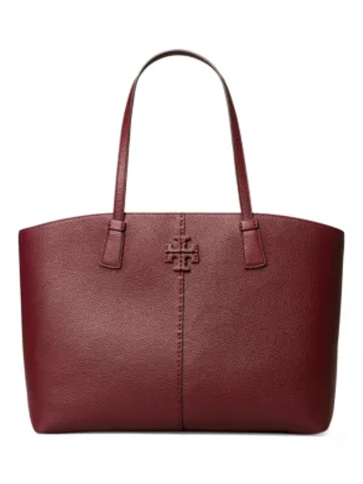 Shop Tory Burch Women's Mcgraw Leather Tote In Claret