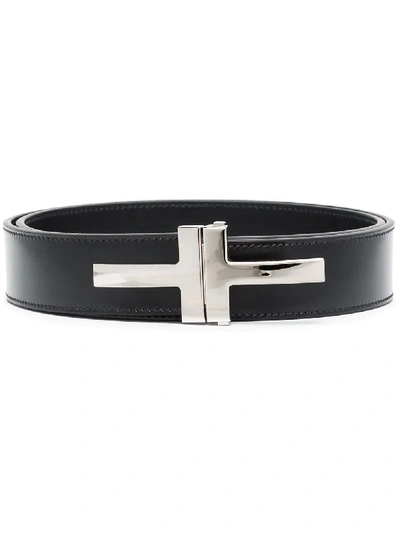 Shop Tom Ford Double T Buckled Belt In Black