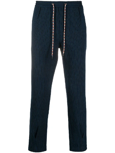 Shop Viktor & Rolf Striped Relaxed Trousers In Blue