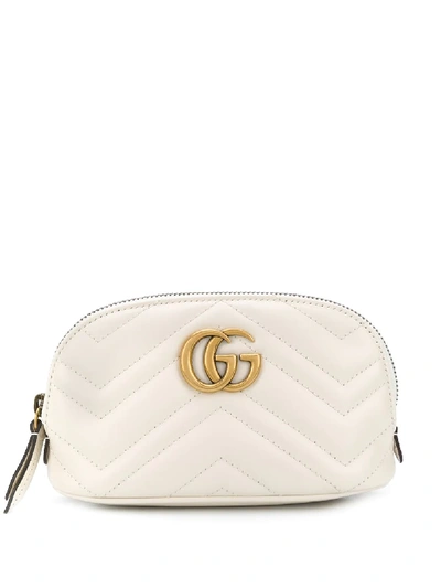 Shop Gucci Gg Marmont Makeup Bag In Neutrals