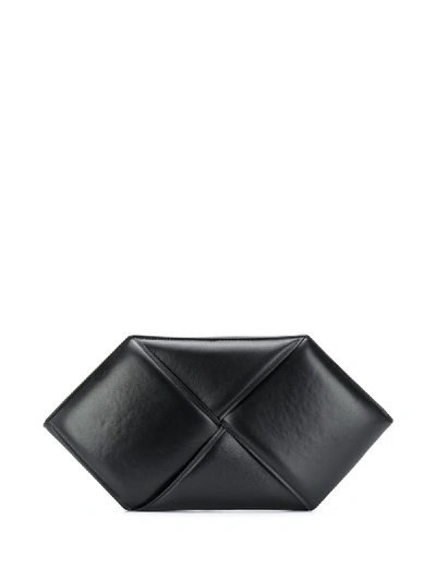 Shop Bottega Veneta Intrecciato Zipped Clutch In Black