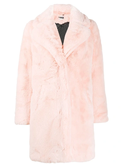 Shop Apparis Sasha Oversized Faux-fur Coat In Pink