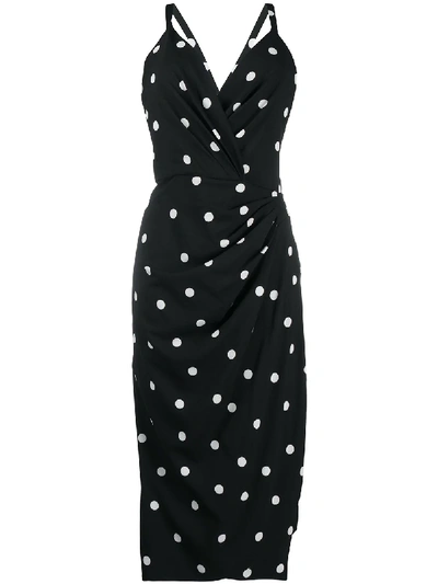Shop Dolce & Gabbana Polka-dot Print Sheath Dress In Black