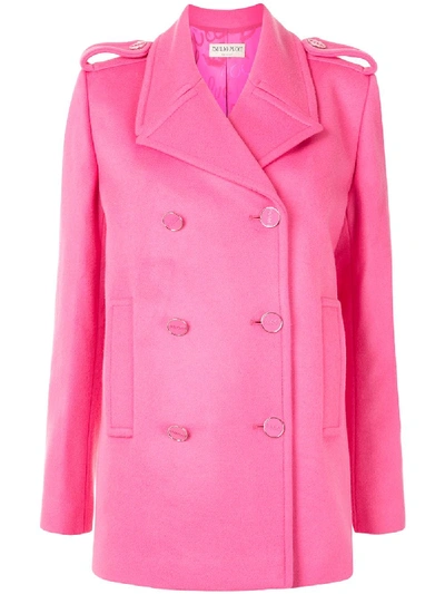 Shop Emilio Pucci Short Double-breasted Coat In Pink