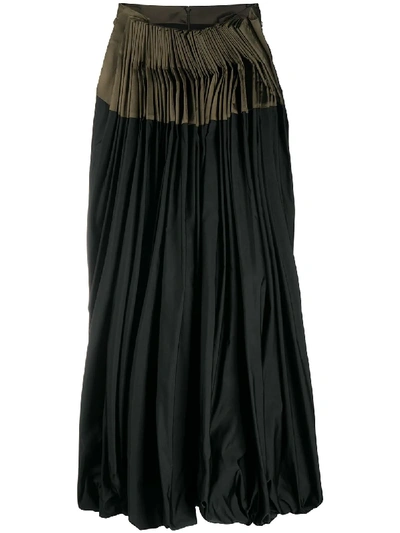 Pre-owned Gianfranco Ferre Front-pleated Midi Skirt In Green