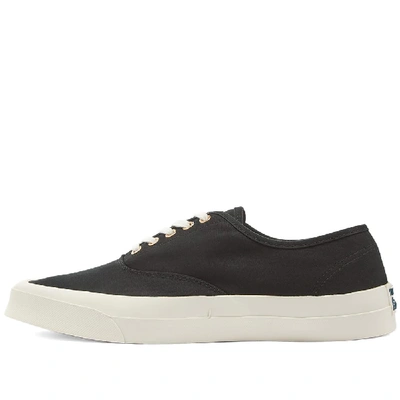 Shop Maison Kitsuné Canvas Laced Sneaker In Black