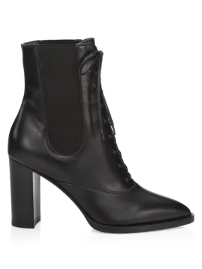 Shop Gianvito Rossi Dresda Lace-up Leather Chelsea Boots In Black