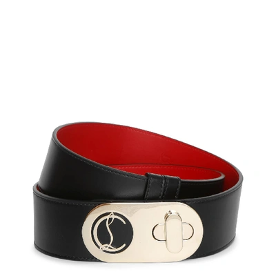 Shop Christian Louboutin Elisa 50 Black Leather Belt