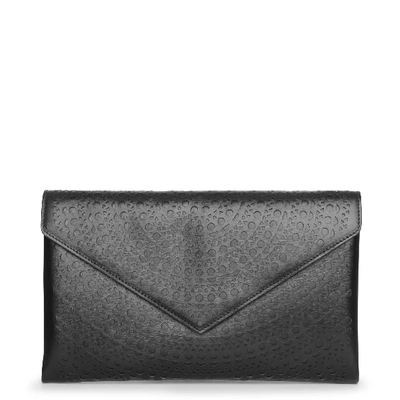 Shop Alaïa Oum Black Leather Envelope Clutch