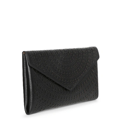 Shop Alaïa Oum Black Leather Envelope Clutch