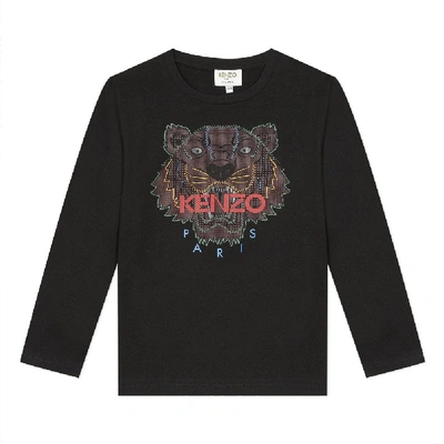 Shop Kenzo Ls Tiger T-shirt In Black