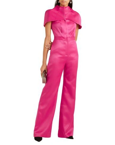 Shop Brandon Maxwell Woman Jumpsuit Fuchsia Size 6 Wool, Silk In Pink