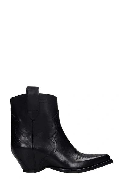 Shop Maison Margiela Texan Ankle Boots In Black Leather