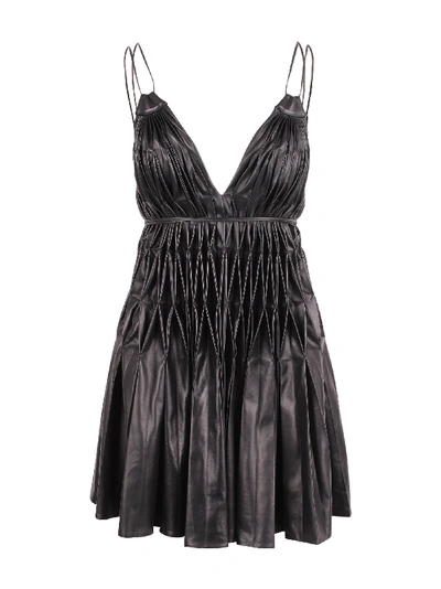 Shop Giovanni Bedin Leather Dress In Black