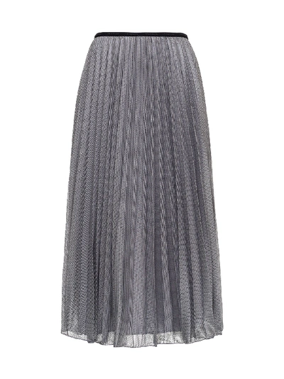 Shop Moncler Technical Micro Net Skirt In Metallic