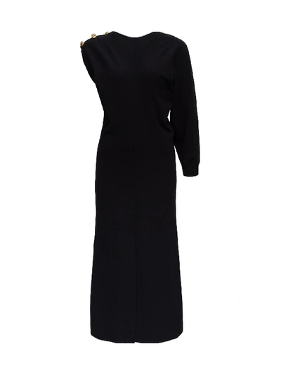 Shop Givenchy Asymmetrical Dress With 4g Buttons In Black