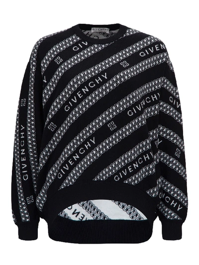 Shop Givenchy Wool Jacquard Sweater In Black
