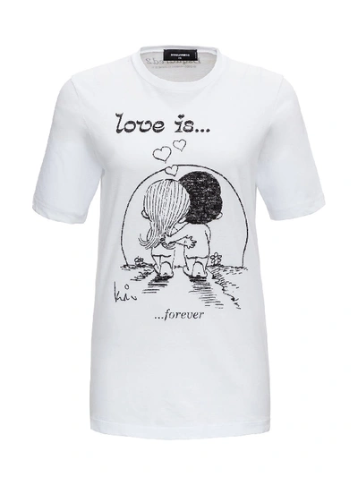 Shop Dsquared2 Love Is ... T-shirt In White
