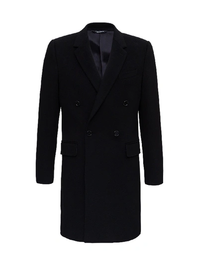 Shop Dolce & Gabbana Double-breasted Coat In Black