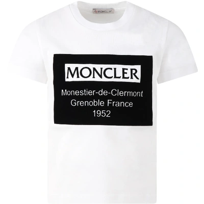 Shop Moncler White T-shirt For Kids