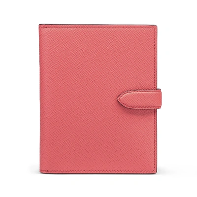 Shop Smythson Panama Pocket Tab Wallet In Coral