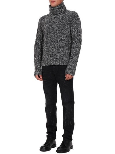 Shop Dolce & Gabbana Turtleneck Sweater In Grey