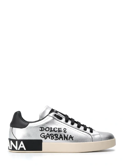 Shop Dolce & Gabbana Sneakers Portofino Silver