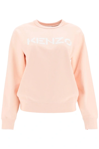 Shop Kenzo Logo Print Sweatshirt In Pink