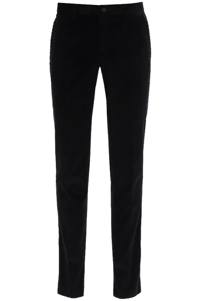 Shop Dolce & Gabbana Corduroy Trousers In Black