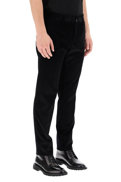 Shop Dolce & Gabbana Corduroy Trousers In Black