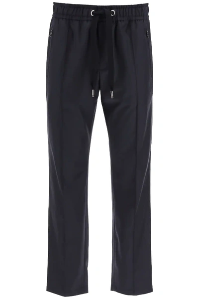 Shop Dolce & Gabbana Wool Jogger Pants In Blue