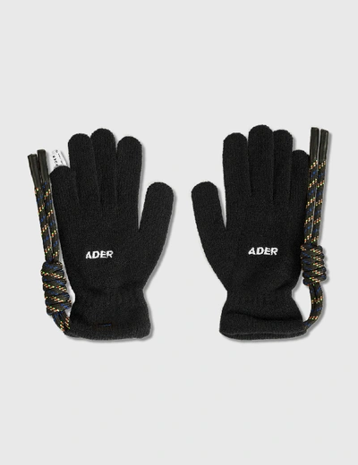 Shop Ader Error Crumple Gloves In Black