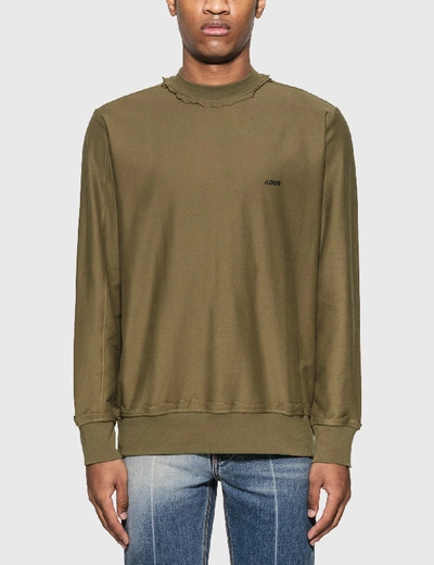Shop Ader Error Lightweight Cotton Jersey Sweatshirt In Beige