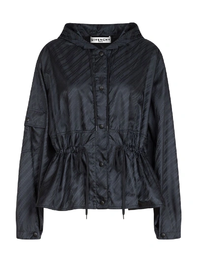 Shop Givenchy Black Logo Windbreaker Jacket