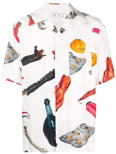 Shop Off-white Pascal Holiday Short-sleeve Silk Shirt