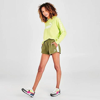 Shop Puma Women's Classics T7 Shorts In Deep Lichen Green