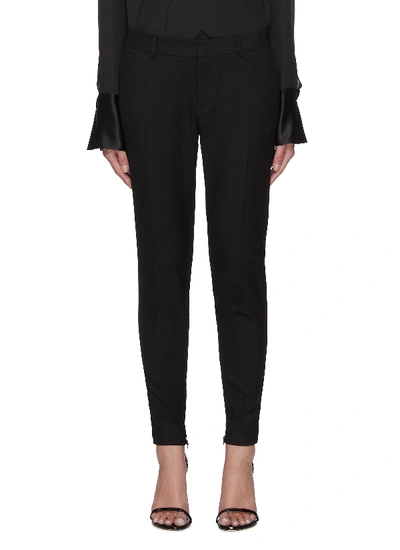 Shop Saint Laurent Slim Fit Suiting Pants In Black