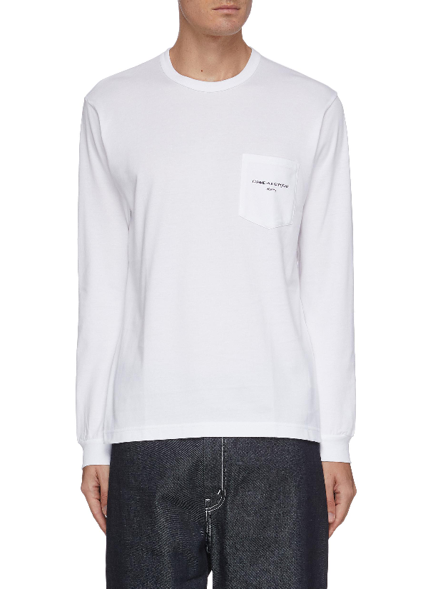 comme des garcons homme logo pocket tee